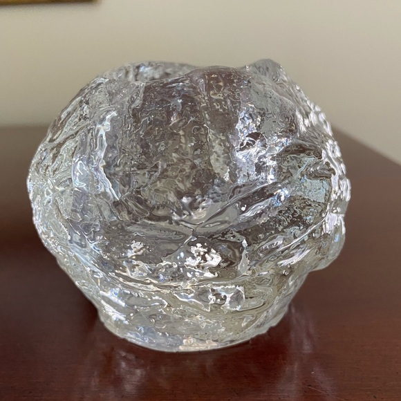 Kosta Boda SNOWBALL 3” Votive Candleholder Crystal Clear Ice Glass FLAW - Picture 2 of 9